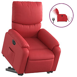 vidaXL Fauteuil inclinable électrique rouge similicuir