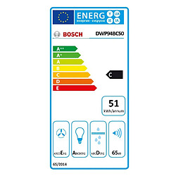 Hotte décorative murale 90cm 360m3/h inox - dwp94bc50 - BOSCH