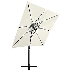 Maison Chic Parasol Jardin | Parasol déporté avec mat et lumières LED Sable 250 cm - GKD57409