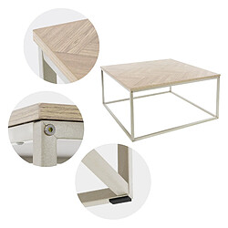 Acheter ML DESIGN MODERN LIVING Table basse d'appoint carrée 80x80x40 cm aspect chêne panneau particules laminé