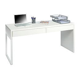 Bureau reversible avec tiroir coloris Blanc Artic - 75 x 138 x 50 cm -PEGANE-