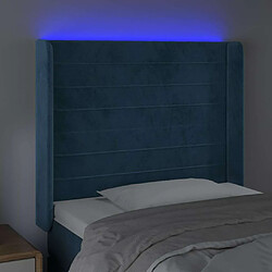 Acheter Maison Chic Tête de lit scandinave à LED,meuble de chambre Bleu foncé 83x16x118/128 cm Velours -MN70902