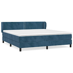 Maison Chic Lit Adulte - Lit simple Lit à sommier tapissier et matelas moelleux - Meuble de Chambre - Bleu foncé 180x200cm Velours -MN48074