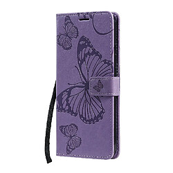 Etui en PU + TPU fermoir magnétique motif papillon avec support violet pour votre Samsung Galaxy A02s (166.5x75.9x9.2mm)