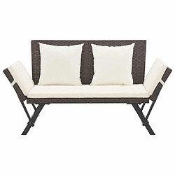 Maison Chic Banc de jardin avec coussins | Banquette de jardin | Chaise Relax 176 cm Marron Résine tressée -MN88386