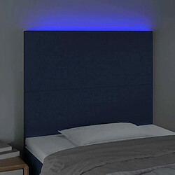 Avis Maison Chic Tête de lit scandinave à LED,meuble de chambre Bleu 100x5x118/128 cm Tissu -MN93695