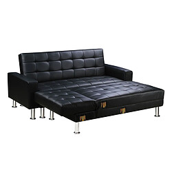 Habitat Et Jardin Canapé d'angle convertible et réversible Theo - 258 x 82/147 x 82 cm - 4 places - Noir