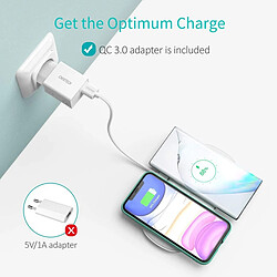 CHOETECH Chargeur sans Fil Double Rapide,10W Chargeur Induction Galaxy S10/S10+/S9/S8, Note 10/9, Qi 7,5W pour iPhone 11 Pro Max/ 11 Pro/ 11/Se 2/XS Max/XR/X/8/8 +, avec Adaptateur QC Blanc