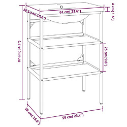 vidaXL Cadre de lavabo de salle de bain vasque à encastrer Blanc Fer pas cher
