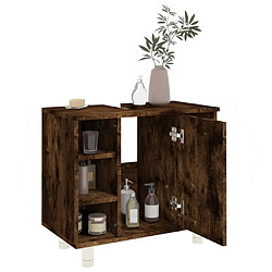 Acheter Maison Chic Armoire de bain,Meuble de rangement de salle de bain,Meuble haut Chêne fumé 60x32x53,5 cm Bois d'ingénierie -GKD545499