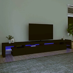 Maison Chic Meuble TV avec lumières LED, Banc TV pour salon, Meuble de rangement Noir 290x36,5x40 cm -GKD82696