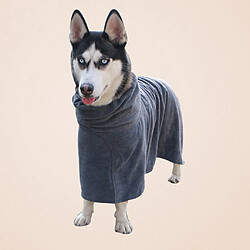 Vêtements de chien chauds gris de séchage de peignoir de serviette d'animal familier, corde absorbante superbe S de Bath