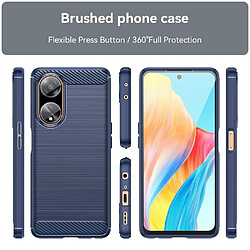 Htdmobiles Coque pour Oppo A98 5G - housse etui silicone gel carbone + film ecran - BLEU FONCE