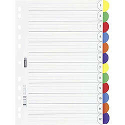 Brunnen Office to go Lot de 12 intercalaires en plastique Format A4 225 x 297 mm- coloris assortis