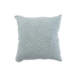 Dansmamaison Coussin Carre Dentelles Coton Bleu