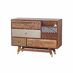 Avis BOIS & CHIFFONS Commode multi-matériaux peau de vache bois sculpté | Manguier Terranova