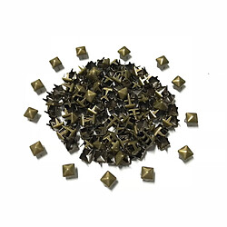 Acheter 300pcs 5mm cuivre pyramide rivets punk carré griffe goujons leathercraft bronze