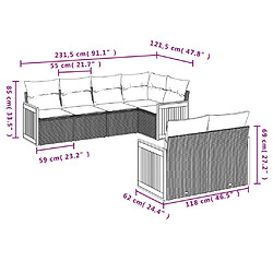 Avis Maison Chic Ensemble Tables et chaises d'extérieur 7pcs avec coussins,Salon de jardin noir résine tressée -GKD824574