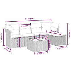 Avis Maison Chic Ensemble Tables et chaises d'extérieur 6pcs avec coussins,Salon de jardin gris résine tressée -GKD905791