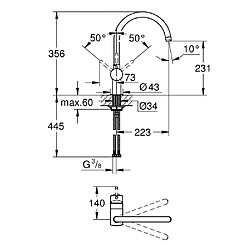 Avis Grohe - Mitigeur évier Minta bec en C SuperSteel - 32917DC0