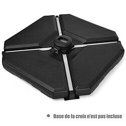 Helloshop26 Base de parasol lourd 4 plaques 83 x 83 cm remplie d'eau ou de sable 70 kg avec trous de remplissage pour parasol déporté 20_0006652 