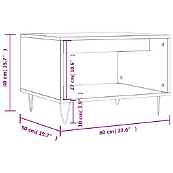 vidaXL Table basse gris béton 60x50x40 cm bois d'ingénierie pas cher