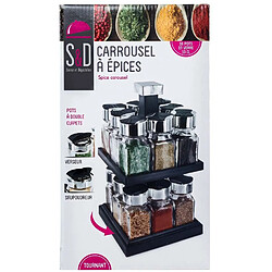 Cook Concept Carrousel à épices carré tournant pots 10 cl 16 pots.