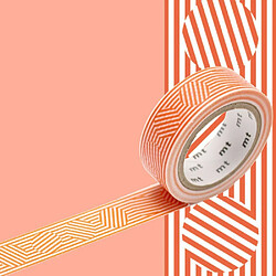 Masking tape lignes et cercles - Orange - 1,5 cm x 7 m