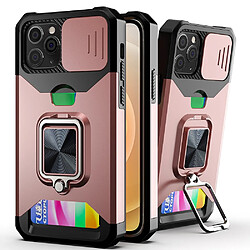 Coque en TPU antichute hybride avec porte-cartes or rose pour votre Apple iPhone 11 Pro 5.8 pouces