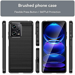 Htdmobiles Coque pour Xiaomi Poco X5 Pro 5G / Redmi Note 12 Pro 5G - housse etui silicone gel carbone + film ecran - NOIR