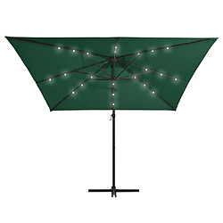 Avis ComfortXL Parasol Déporté Avec LED Et Mât En Acier 250x250 Cm Vert