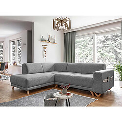 Bestmobilier Bella - canapé d'angle L convertible - 5 places - avec coffre - gauche Bella - canapé d'angle L convertible - 5 places - avec coffre - gauche - Gris