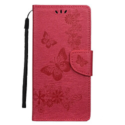 Etui en PU fleur de papillon rouge pour votre Samsung Galaxy A81/Note 10 Lite