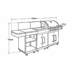 Avis Mes Barbecue au gaz 4 brûleurs et plancha, desserte et évier - FIDGI