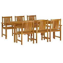 Avis Salle à manger de jardin 7 pcs,Table et chaise à dîner Bois d'acacia massif -MN67043