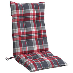 Acheter vidaXL Coussins de chaise à dossier haut lot de 6 motif carreaux rouge