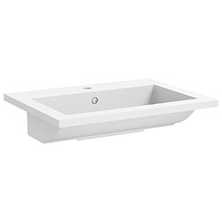 Avis vidaXL Lavabo en granit 600 x 450 x 120 mm Blanc