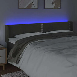 Acheter Maison Chic Tête de lit scandinave à LED,meuble de chambre Gris foncé 203x16x78/88 cm Velours -MN21779