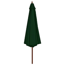 vidaXL Parasol d'extérieur avec mât en bois 350 cm Vert