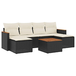 Maison Chic Ensemble Tables et chaises d'extérieur 7pcs avec coussins,Salon de jardin noir résine tressée -GKD636636