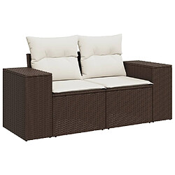 Avis vidaXL Salon de jardin 10 pcs avec coussins marron résine tressée