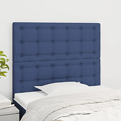 vidaXL Têtes de lit 2 pcs Bleu 80x5x78/88 cm Tissu