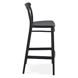 Avis Alterego Tabouret de bar 'BERLIOZ' style rétro en matière plastique noire