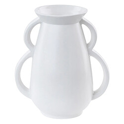 Beliani Vase à fleurs KOROPI fait à la main Céramique 19 cm Blanc