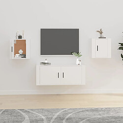 Maison Chic Lot de 2 Meubles TV muraux Banc TV suspendus pour salon Blanc 40x34,5x40 cm -MN34134