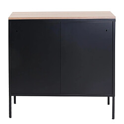 Mendler Commode HWC-L84, Sideboard Armoire Buffet, 2 portes métal 90x90x40cm, mélaminé ~ noir pas cher