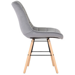 Avis Decoshop26 Chaise de salle à manger x1 style scandinave couture carrée en velours gris et pieds en bois 10_0002264