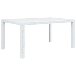 Maison Chic Table de jardin | Table d'extérieur Blanc 150x90x72 cm Plastique Aspect de rotin -GKD58252