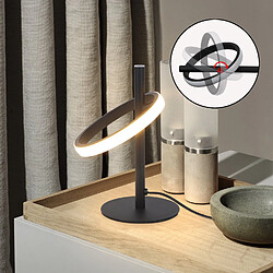 ZMH LED Table Lamp Black Whonzimmer Modern Ring Rotatable Table Lamp