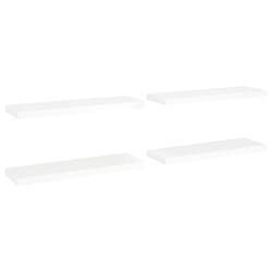 Maison Chic Lot de 4 Étagères murales,Étagère Rangement flottate blanc 80x23,5x3,8 cm MDF -MN14287